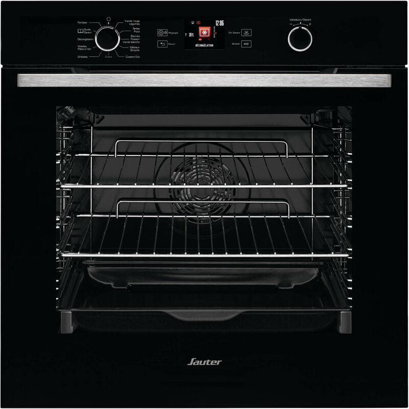 foto del prodotto forno multifunzione integrato 73l 60cm a pirolisi nero sop5585b sauter