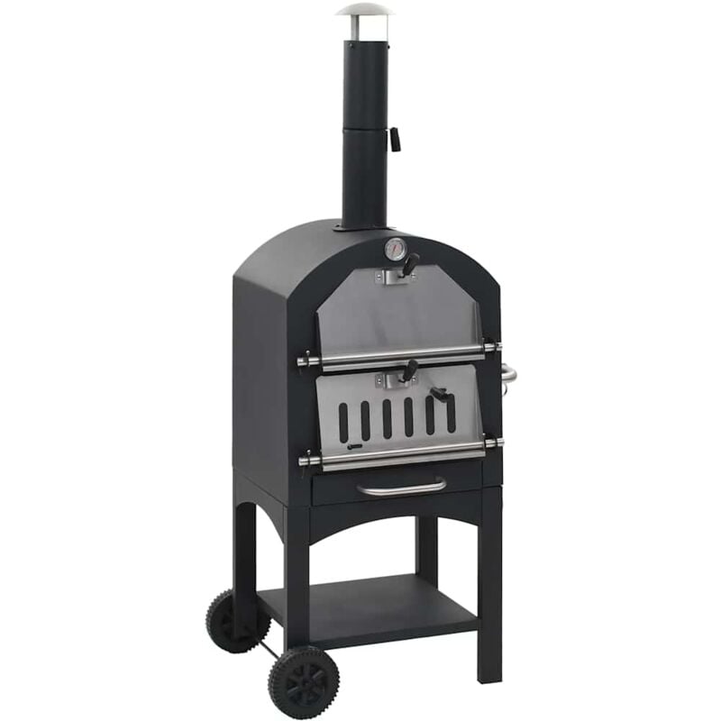 foto del prodotto forno pizza esterno a carbonella con pietra refrattaria vidaxl