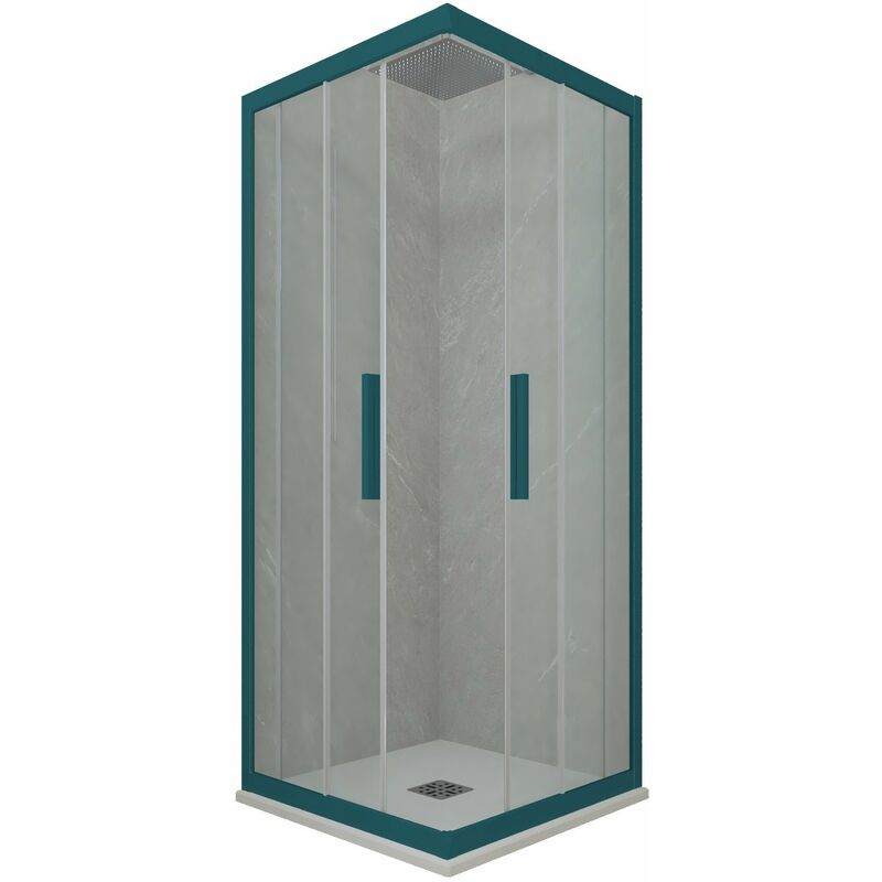 foto del prodotto forte box doccia 70x90 angolare scorrevole verde night watch h 200 kolors