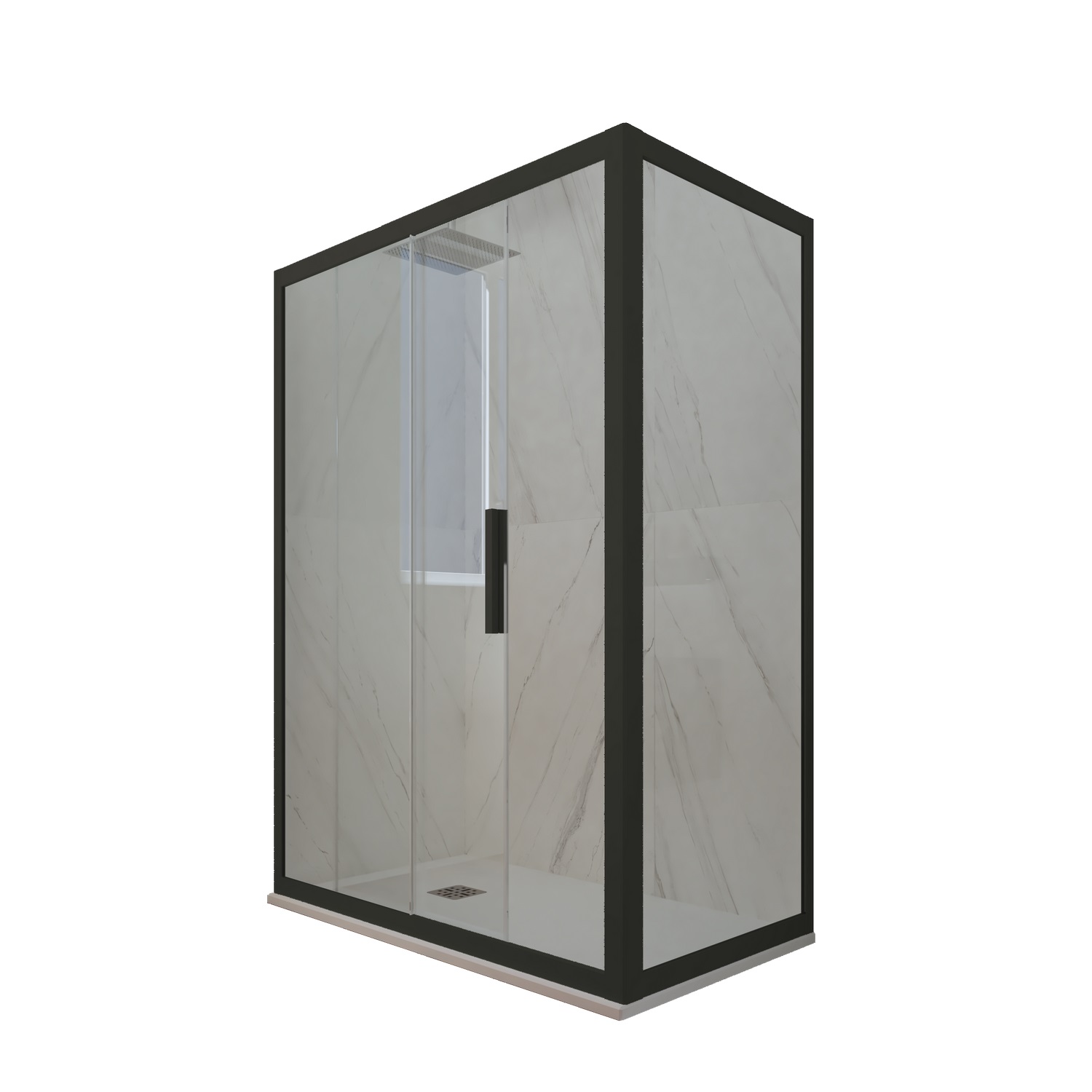 foto del prodotto forte box doccia 80x140 1 anta scorrevole h 200 nero matt deco duo