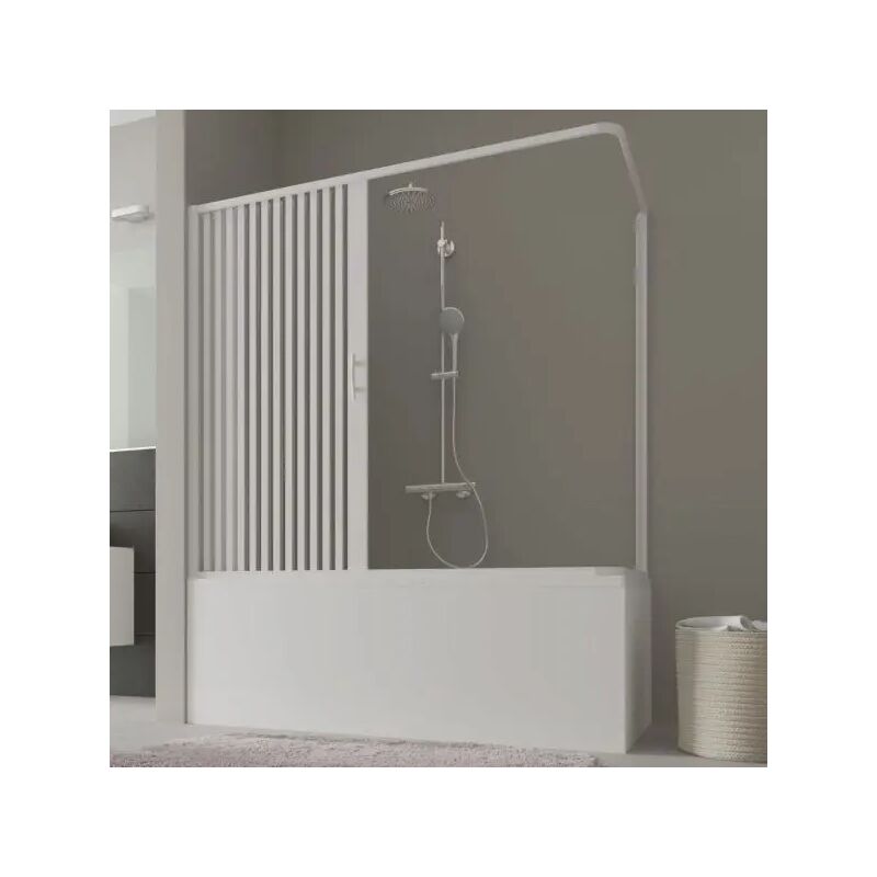 foto del prodotto forte box vasca angolare in pvc modello colibri alfa plus h.150 cm 70 50 x 170 140 spazio ingresso max 150 cm