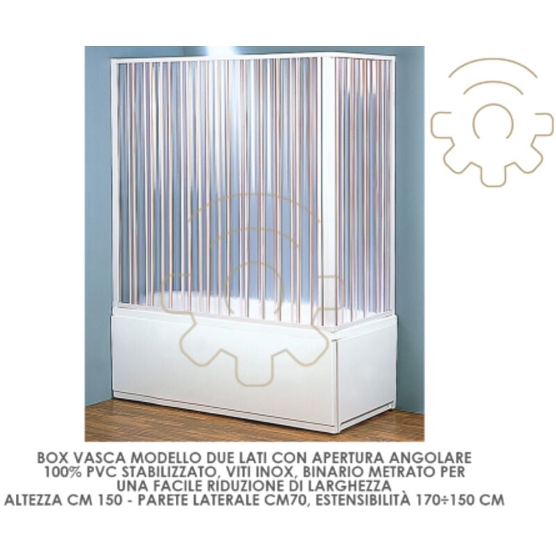 foto del prodotto forte parete vasca a soffietto 2 lati 70x170 140xh150 cm