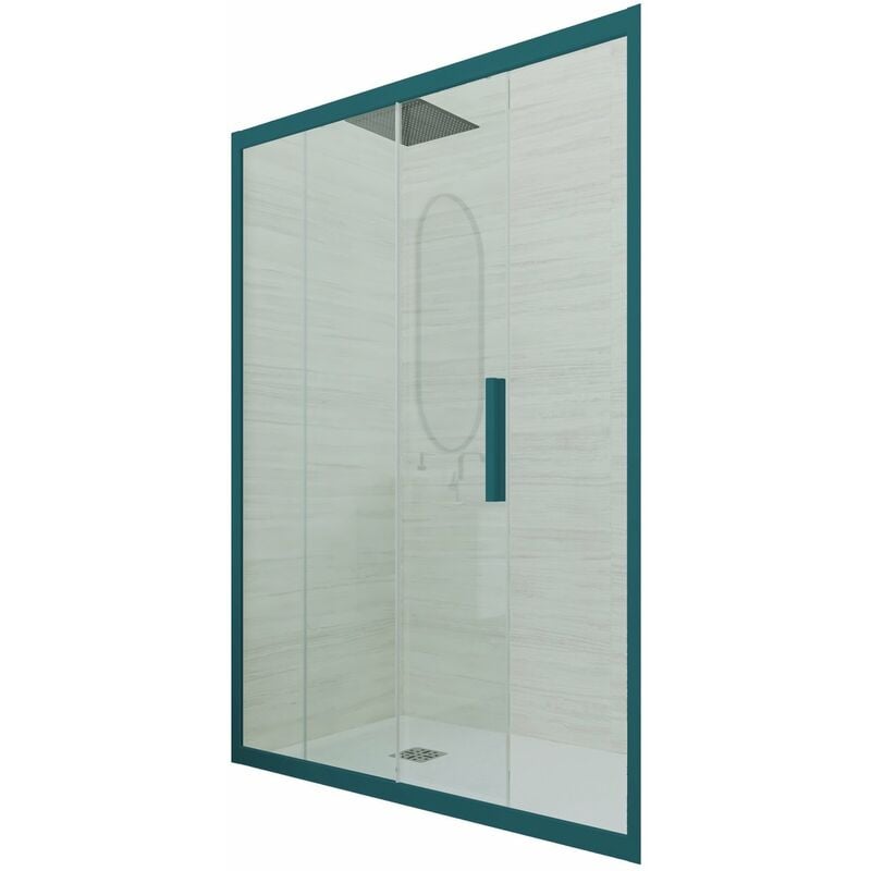 foto del prodotto forte porta doccia verde night watch scorrevole cm nicchia vetro deco