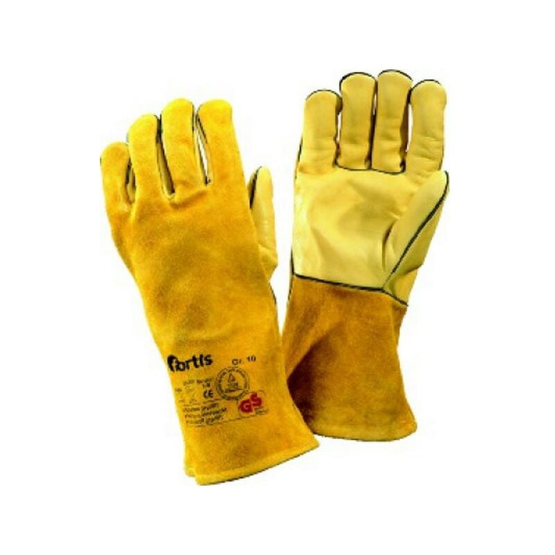 foto del prodotto fortis guanto saldatore welderplus, all interno della dimensione della mano in pelle bovina 10 a 10 