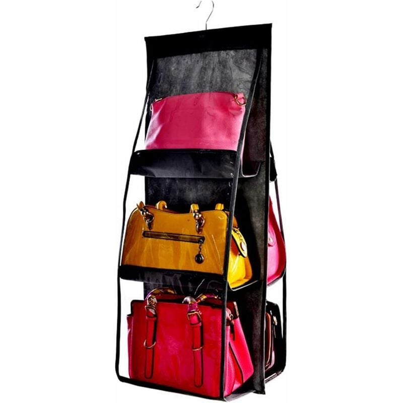 foto del prodotto fortuneville 1 borsa portaoggetti in tessuto non tessuto,porta borse da armadio,organizzatore armadio, scomparto trasparente,appendi borse,per