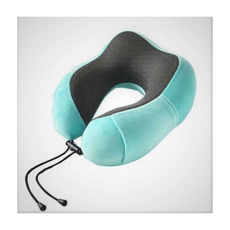 foto del prodotto fortuneville 1 cuscino da viaggio per il collo tessuto magnetico morbidissimo blu lago u001 05 
