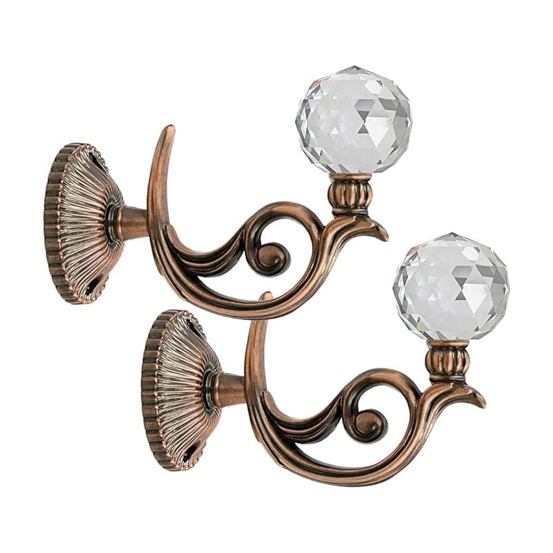 foto del prodotto fortuneville 1 paio di fermacravatte per tende a sfera in vetro effetto cristallo bronzo rosso