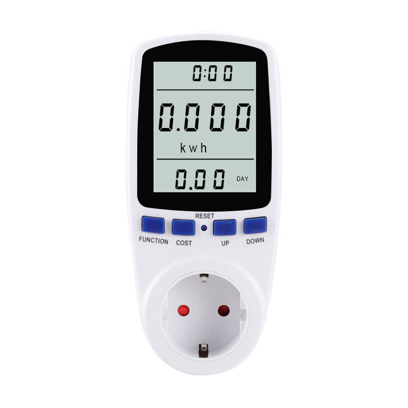 foto del prodotto fortuneville 1 presa per contatore elettrico, presa di monitoraggio dell elettricit con display lcd a cinghia, visualizzazione del tempo