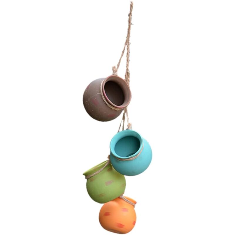 foto del prodotto fortuneville 1 set di 4 cactus, vasi da giardino per balcone, fioriere per recinzione esterna, vaso sospeso, mini vaso sospeso a soffitto.