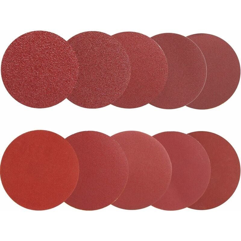 foto del prodotto fortuneville 100 pezzi 125mm disco abrasivo, disco abrasivo, carta vetrata 180 240 320 400 600 800 1000 1200 1500 2000 10 dischi per grana 