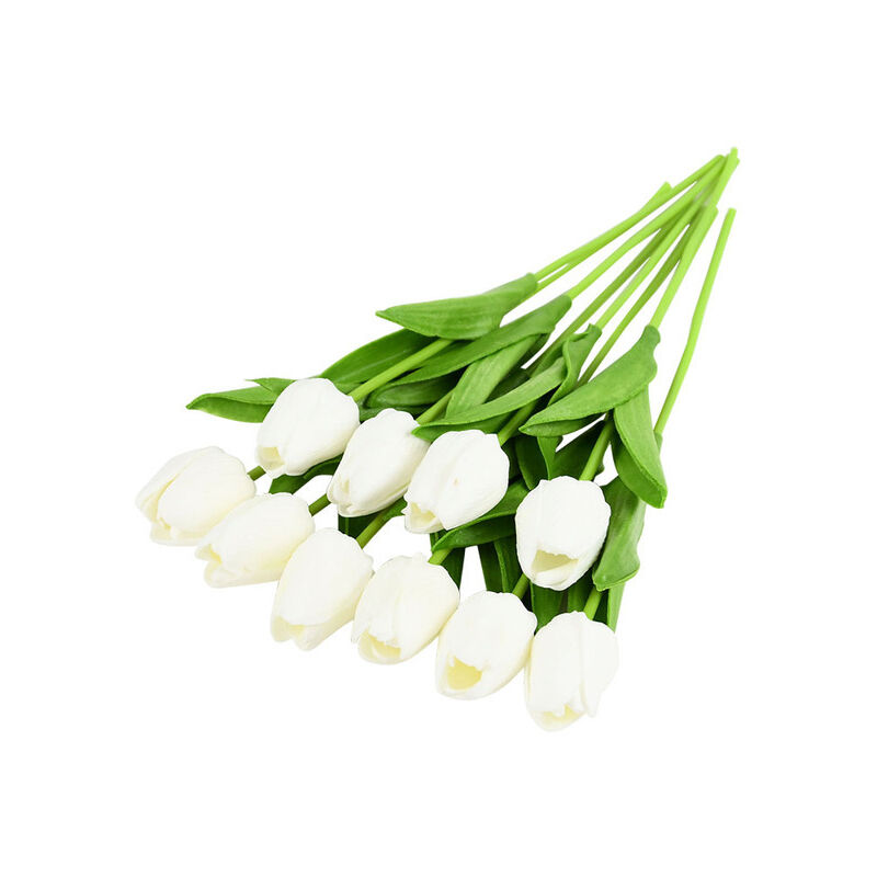 foto del prodotto fortuneville 10pcs fiore di tulipano artificiale tocco reale bouquet artificiale pe fiore finto per la decorazione di nozze fiori decorazione del