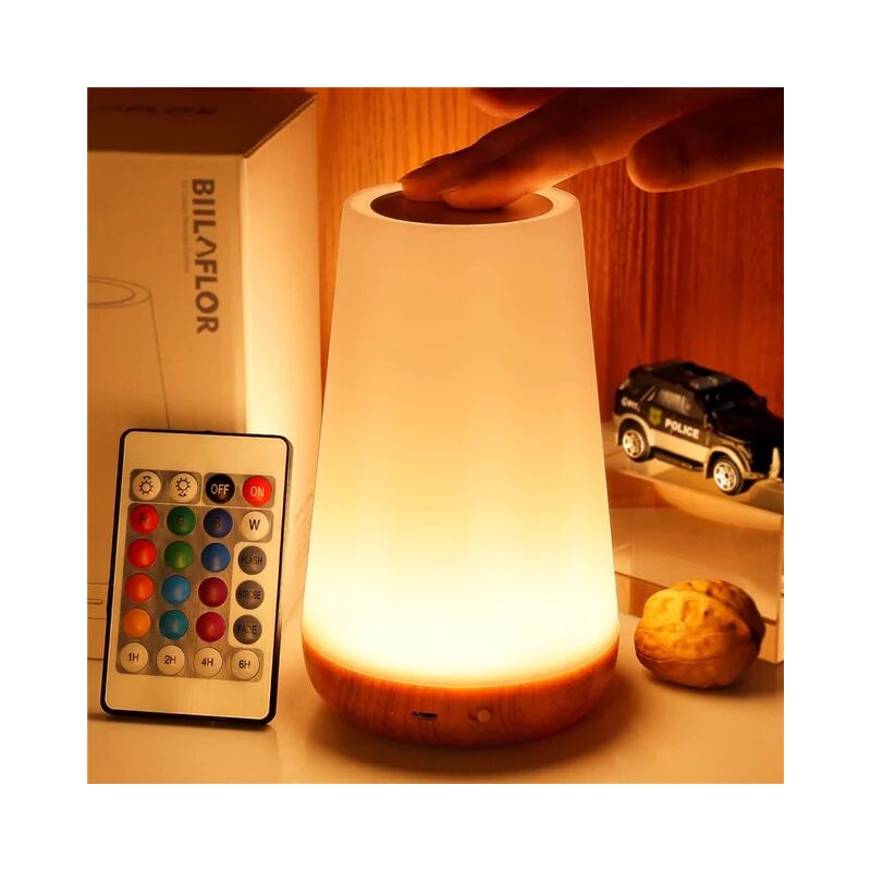 foto del prodotto fortuneville 13 luce notturna che cambia colore rgb remote touch dimmerabile lampada da scrivania portatile lampada da comodino luce notturna