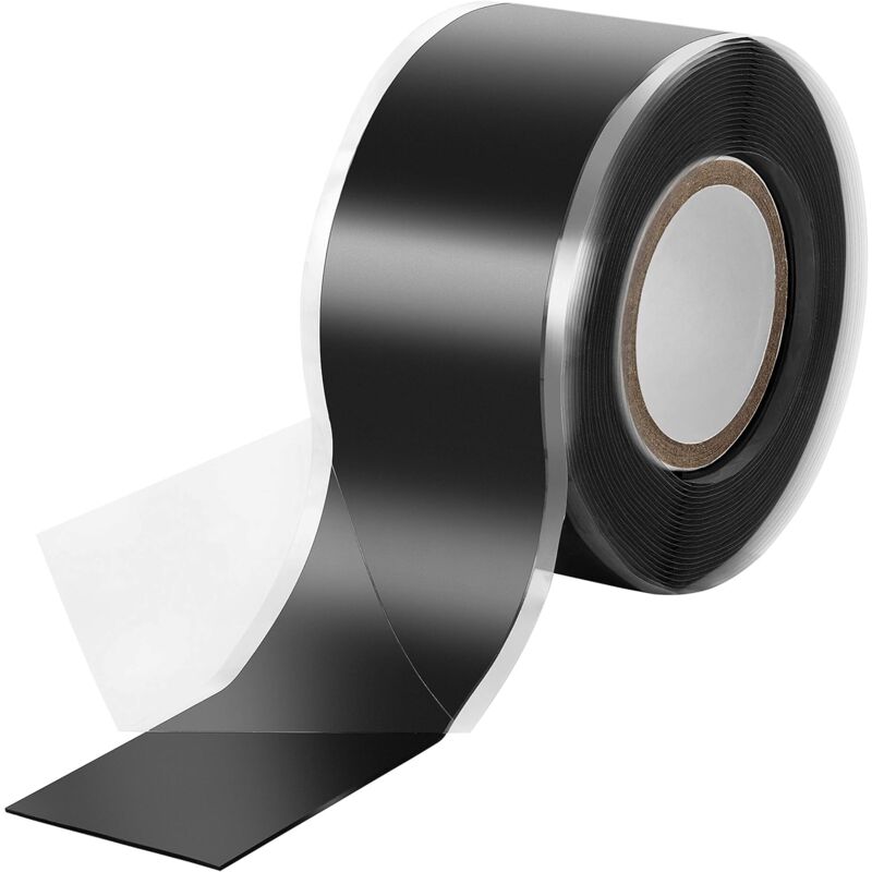 foto del prodotto fortuneville 1x nastro in silicone autofondente autoamalgamante da 3 m, nastro isolante e nastro sigillante acqua, aria , larghezza 25 mm, nero