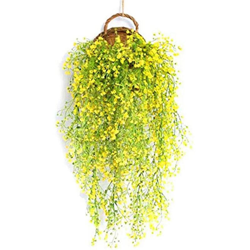 foto del prodotto fortuneville 2 pezzi 80 cm piante di fiori gialli artificiali da appendere piante finte da giardino decorazione ghirlanda