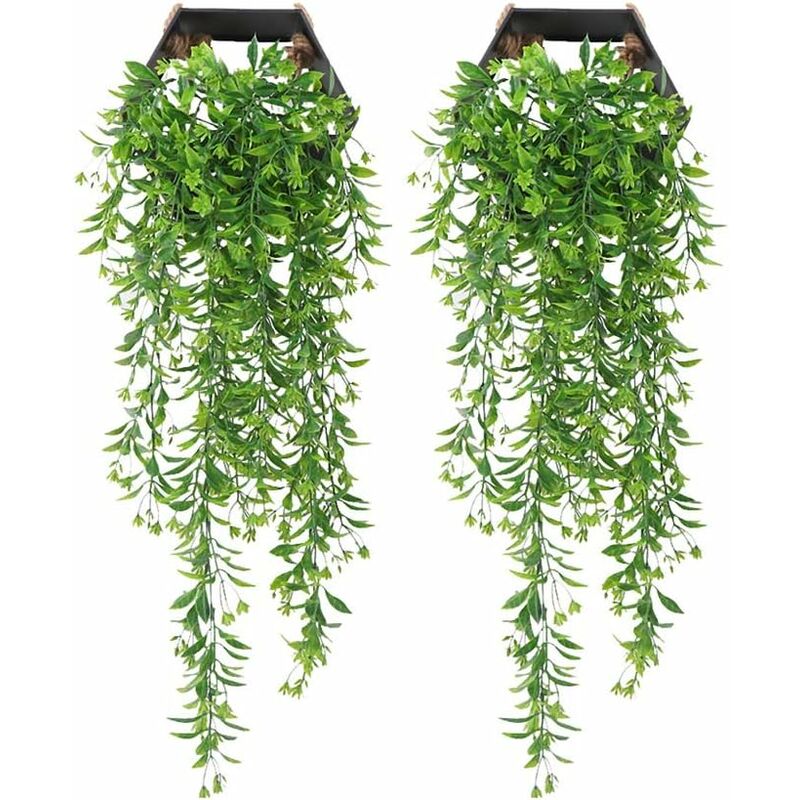foto del prodotto fortuneville 2 pezzi finta pianta rampicanteedera artificialeedera artificiale da appendere pianta di foglia piante finte da esterno in plastica