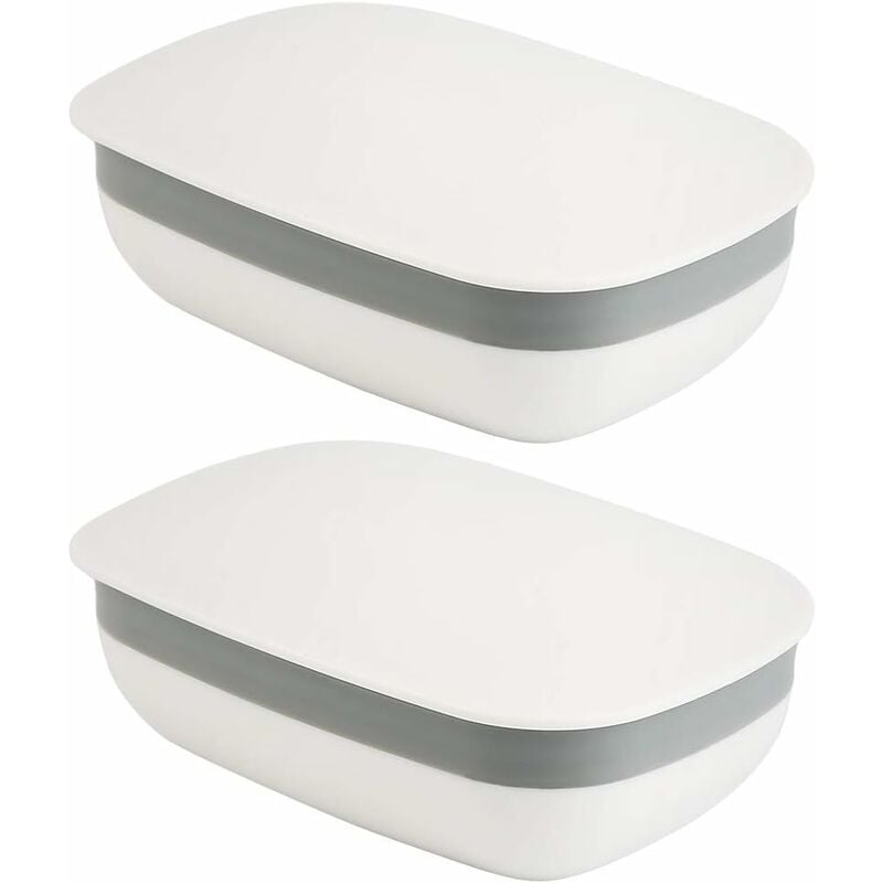 foto del prodotto fortuneville 2 pezzi portasapone da viaggio, portasapone in plastica, scatole di sapone con coperchio portasapone da viaggio scatola portasapone