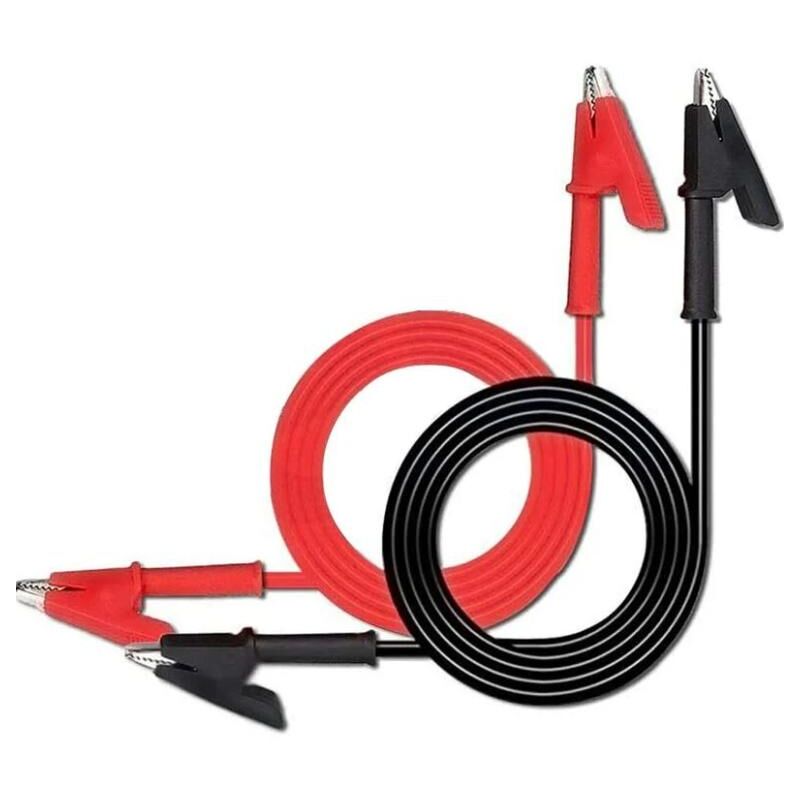 foto del prodotto fortuneville 2 pz. morsetti a coccodrillo puntali cavo a coccodrillo a doppia estremit con clip isolanti cavo flessibile in rame per test