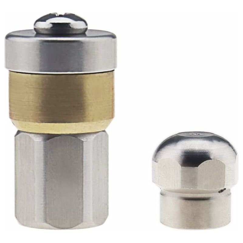 foto del prodotto fortuneville 2 ugelli g1 8 per getto di fogna, adatti per idropulitrice, scarico per pulizia del getto 1 anteriore 3 posteriore e girevole 3