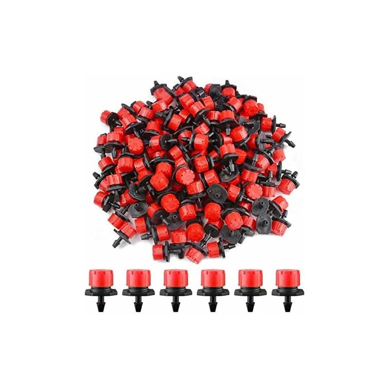 foto del prodotto fortuneville 200pezzi irrigazione sprinkler head, 1 4 regolabile micro kits irrigatori emettitore sistema di irrigazione a goccia per giardino