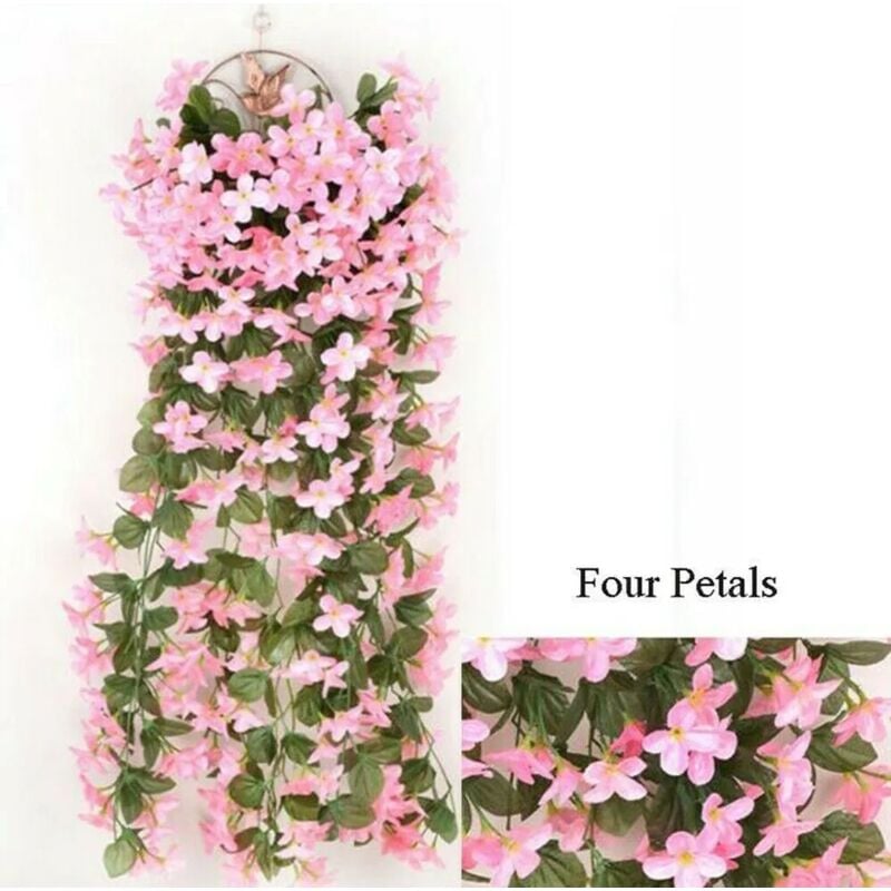 foto del prodotto fortuneville 2x piante artificiali edera rampicante piante rampicanti foglia artificiale rampicante decorazione floreale viola, rosa