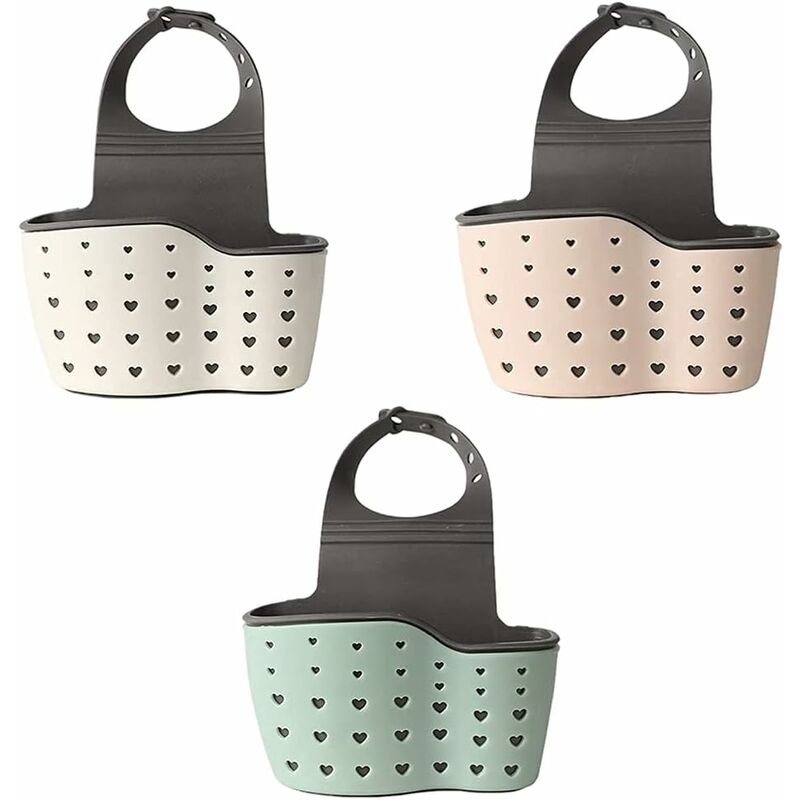 foto del prodotto fortuneville 3 pezzi porta spugna, cesto portaoggetti da appendere, porta utensili da cucina porta cestello porta spugna porta lavello borsa da