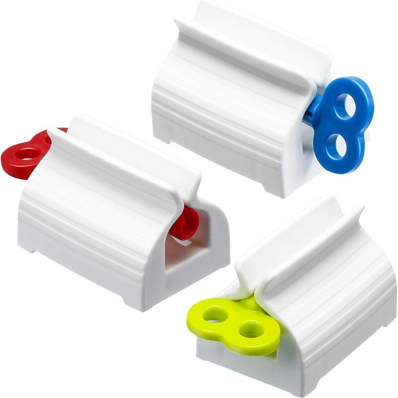 foto del prodotto fortuneville 3 tubetti rotanti per dentifricio, supporto rotante, dispenser per dentifricio per bagno colori misti 