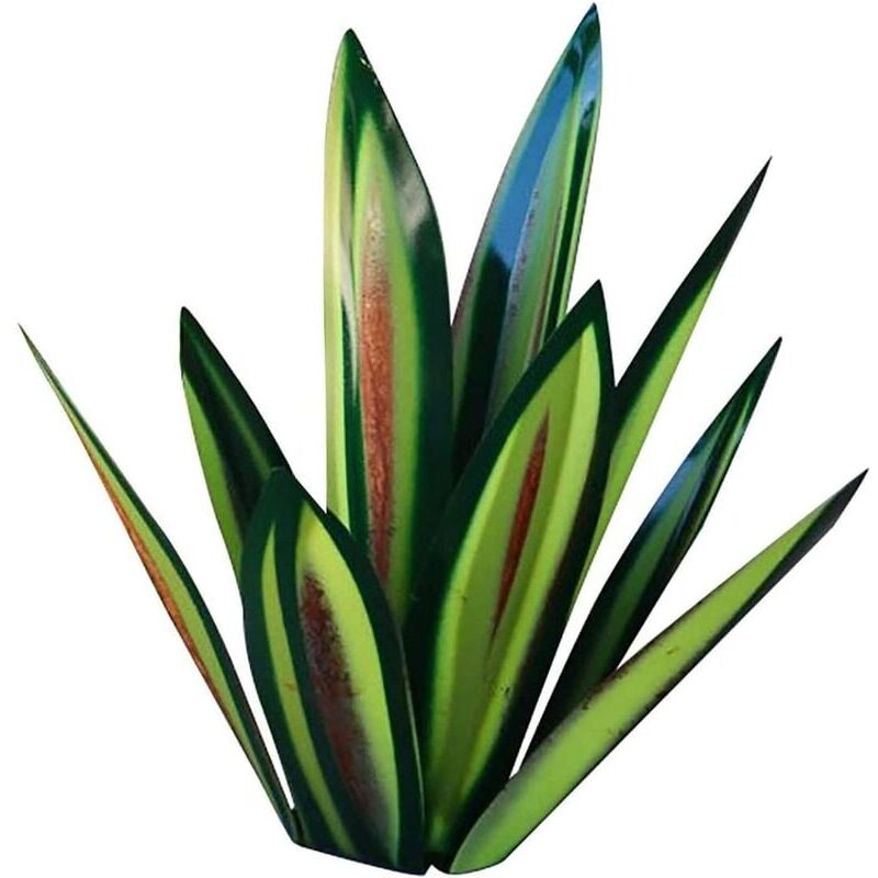 foto del prodotto fortuneville 35 cm 13,7 pollici piante di agave in metallo scultura rustica figurine da giardino pali da giardino ornamenti da prato per cortile