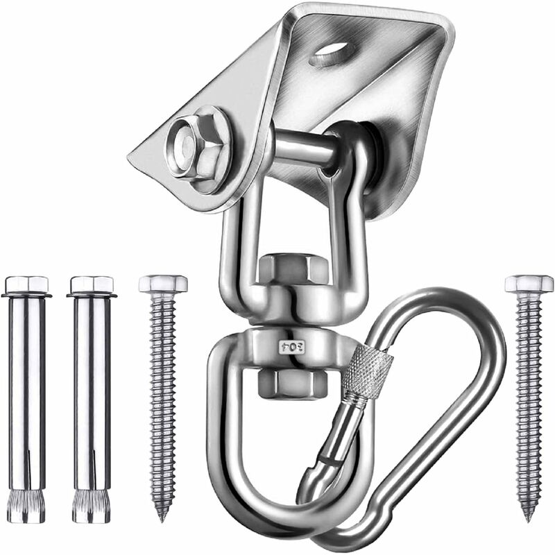 foto del prodotto fortuneville 4pcs gancio per soffitto, girevole a 360 ganci di sospensione 304 acciaio inossidabile capacit portante 500kg moschettone ancoraggio
