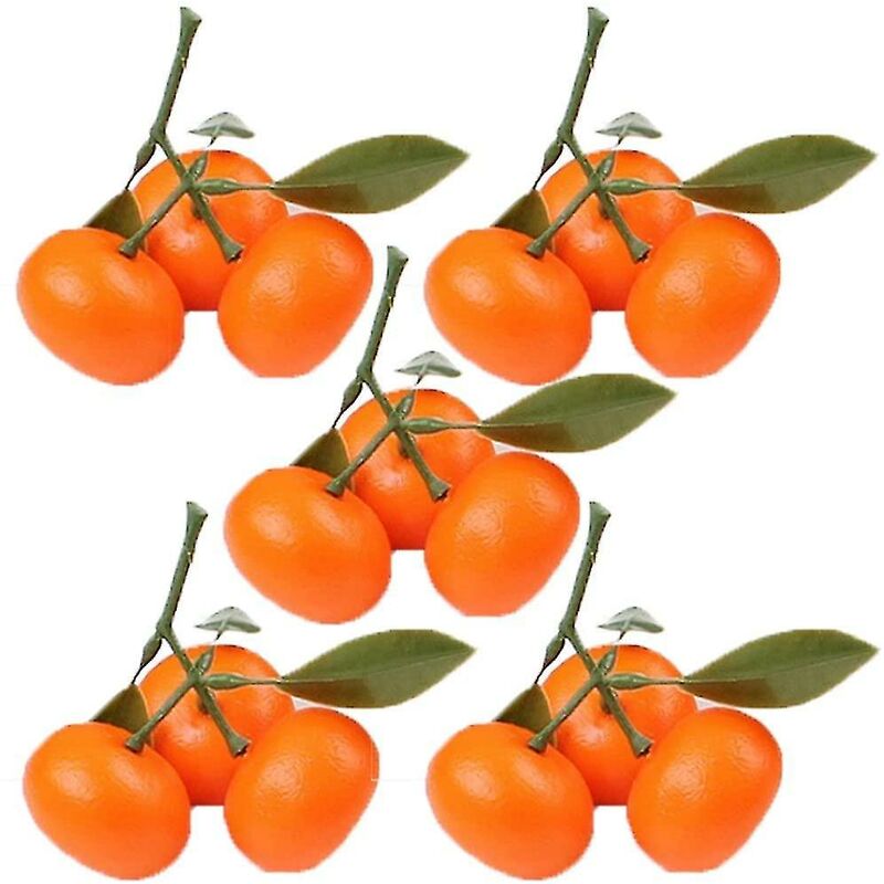 foto del prodotto fortuneville 5 pezzi di arance artificiali realistiche set di frutta in plastica frutta realistica