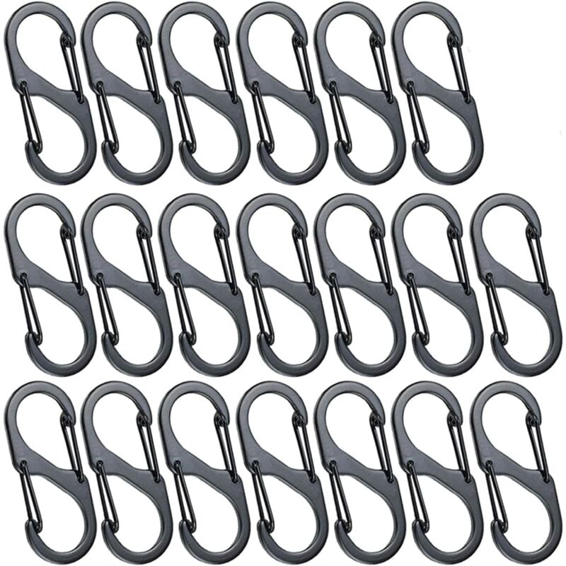 foto del prodotto fortuneville 50 pezzi mini s forma moschettone clip moschettoni lega di alluminio 8 forme durevole leggero impermeabile doppia fibbia, per casa,