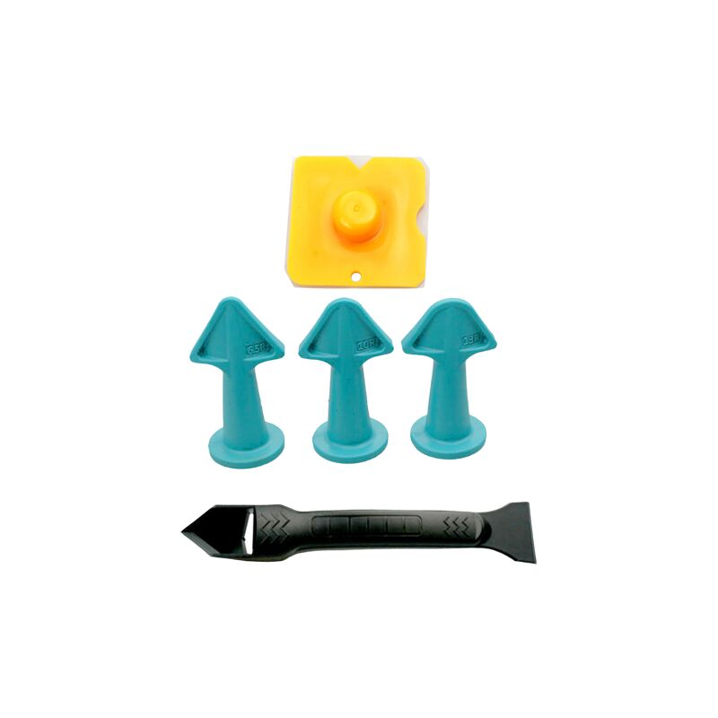 foto del prodotto fortuneville 5pcs ugello per calafataggio applicatore strumento di finitura raschietto plastica colla spatola piastrelle mattone malta pavimento