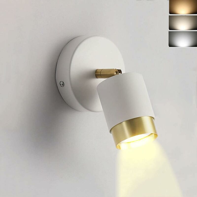 foto del prodotto fortuneville 5w led applique da interno bianco moderno regolabile applique da parete camera da letto lampada da comodino gu10 applique da parete in