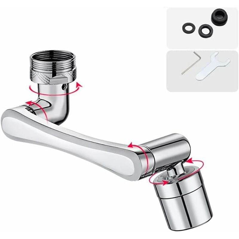foto del prodotto fortuneville aeratore per rubinetto girevole a 1440 , aeratore girevole, aeratore per rubinetto da cucina, diffusore di estensione universale con 2