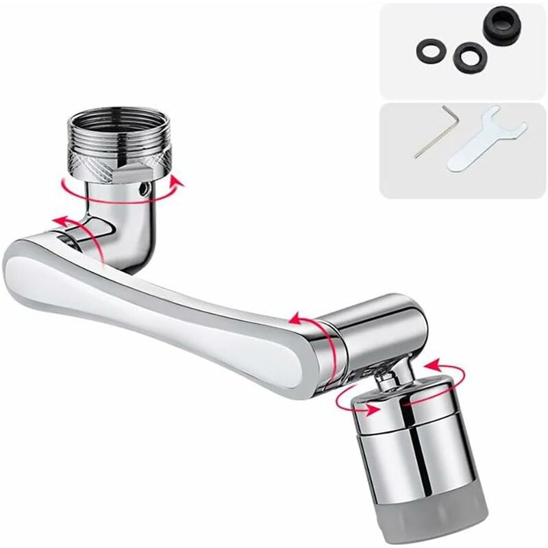 foto del prodotto fortuneville aeratore per rubinetto girevole a 1440 , aeratore girevole, aeratore per rubinetto da cucina, diffusore di estensione universale con 2
