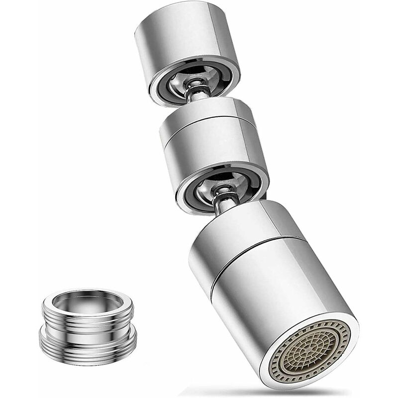 foto del prodotto fortuneville - aeratore per rubinetto rotante a 720 gradi, 2 funzioni di spruzzo, aeratore per rubinetto maschio da 22 mm femmina e 24 mm per rubinetto cucina/bagno