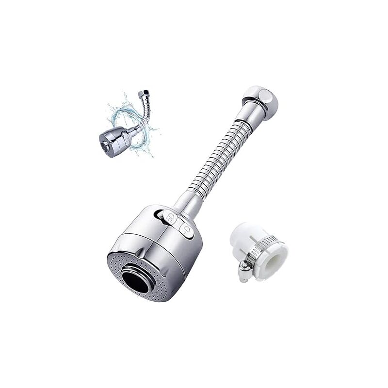 foto del prodotto fortuneville aeratore per rubinetto, rubinetto girevole a 360 , beccuccio per filtro dell acqua regolabile a 2 velocit , beccuccio flessibile per