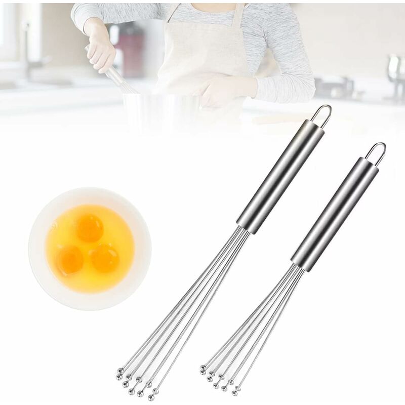 foto del prodotto fortuneville agitatore da cucina manuale, agitatore a sfera in acciaio inossidabile per cucinare, mescolare, mescolare, mescolare o mescolare,