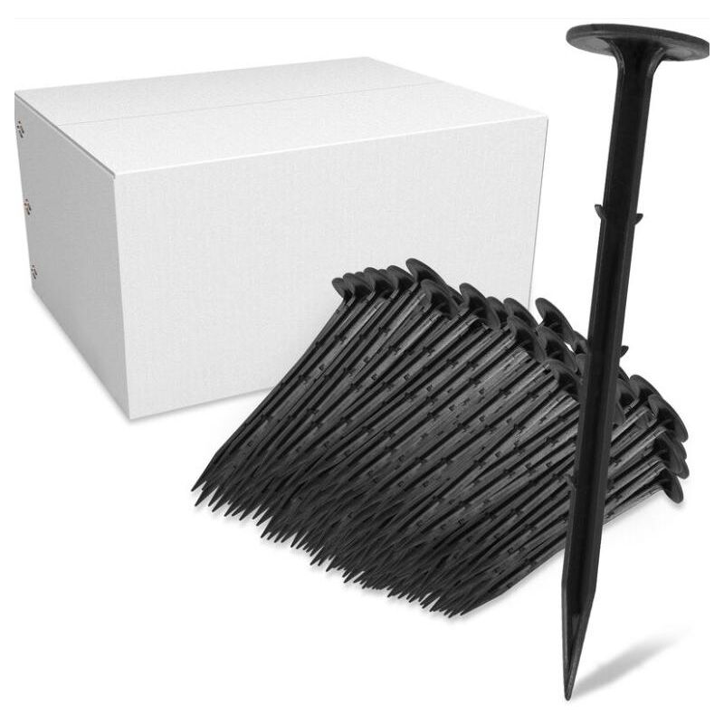 foto del prodotto fortuneville ancoraggi da giardino, lunghi 16 cm, neri, tenda, picchetti per prato 200 pezzi