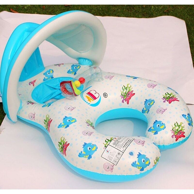 foto del prodotto fortuneville anello galleggiante di sicurezza per bambini, nuoto in pvc, anello per seggiolino per bambini, doppia cassaforte with shed white