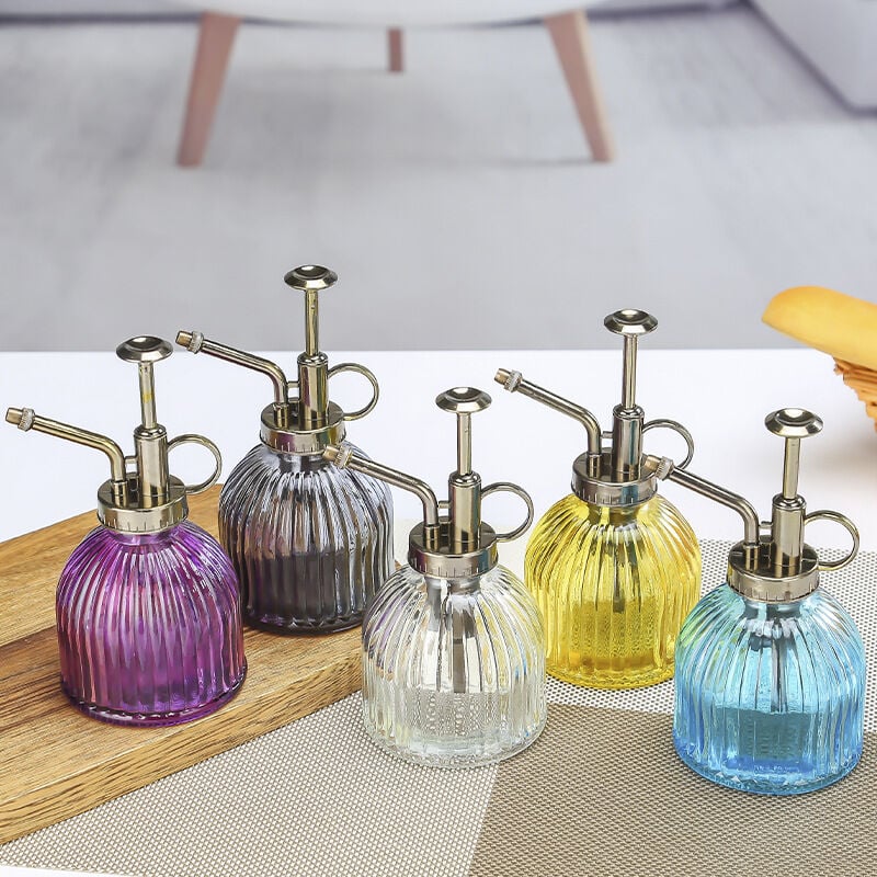 foto del prodotto fortuneville annaffiatoio in vetro monopezzo, annaffiatoio in vetro da 200 ml, annaffiatoio vintage, annaffiatoio con pompa superiore, annaffiatoio