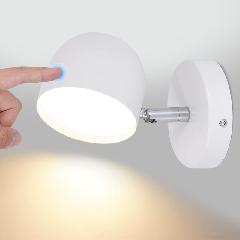 foto del prodotto fortuneville applique a led per interni, applique da lettura a led touch, dimmerabile continuo, faretto a parete a led, rotazione libera di 350 