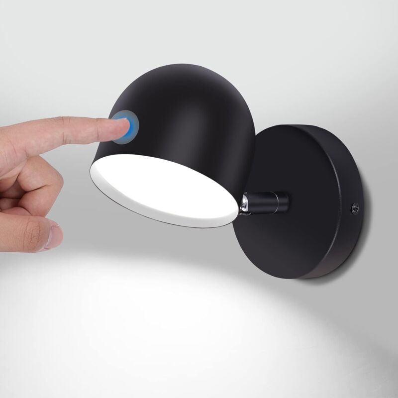 foto del prodotto fortuneville applique a led per interni, applique da lettura a led touch, dimmerabile continuo, faretto a parete a led, rotazione libera di 350 