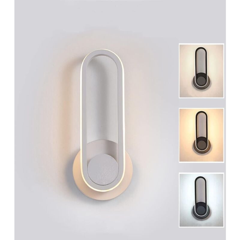 foto del prodotto fortuneville applique da interno moderne 3 temperature di colore 24w applique da parete a led lampada da parete per interni rotazione a 360 