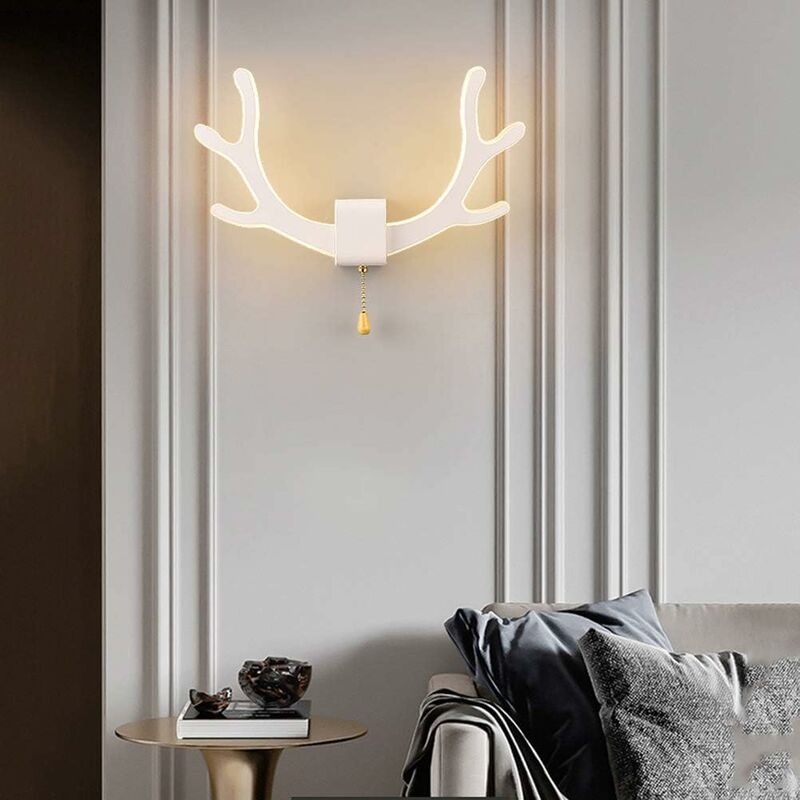 foto del prodotto fortuneville applique da parete a led 16w 3 colori dimmerabile moderna applique da interno con interruttore, design a forma di corno soggiorno luci