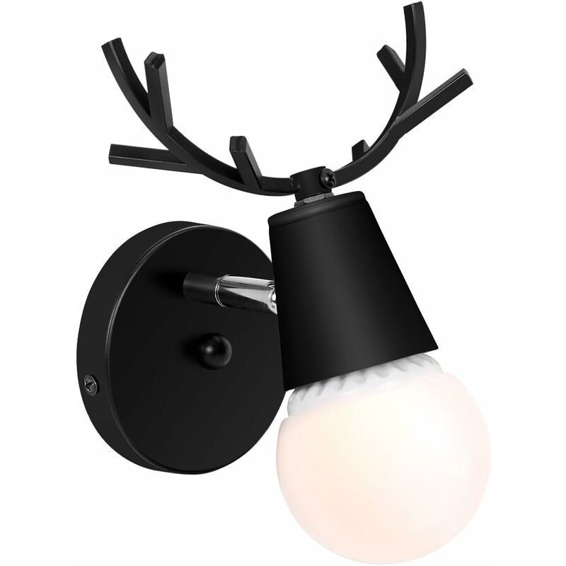 foto del prodotto fortuneville applique da parete creativa lampada da parete moderna candela singola base in ferro e27 art deco stile nordico testa di cervo per