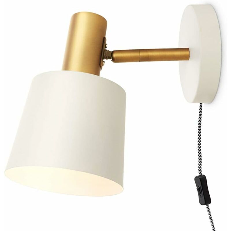 foto del prodotto fortuneville applique da parete moderna in metallo con interruttore applique da parete regolabile per interni lampade da lettura a parete lampada