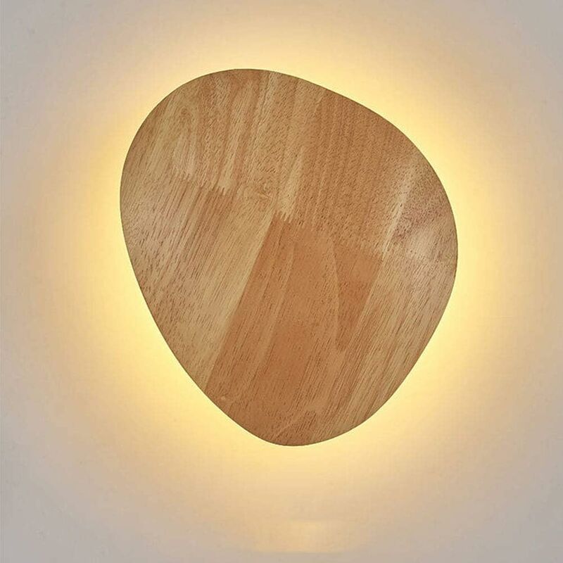 foto del prodotto fortuneville applique da parete rotonda a led decorazioni per la casa applique da parete in legno creativo illuminazione da comodino in legno