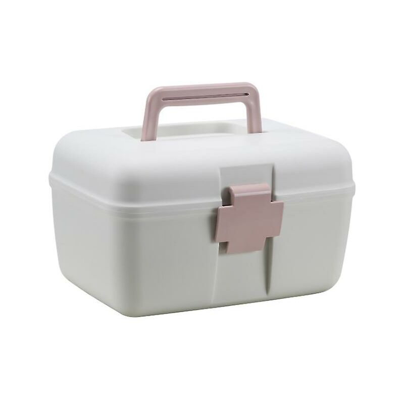 foto del prodotto fortuneville armadietto dei medicinali multifunzionale casa portatile portatile medicina doppia scatola di immagazzinaggio rosa 24,5x18,5x14,5 cm