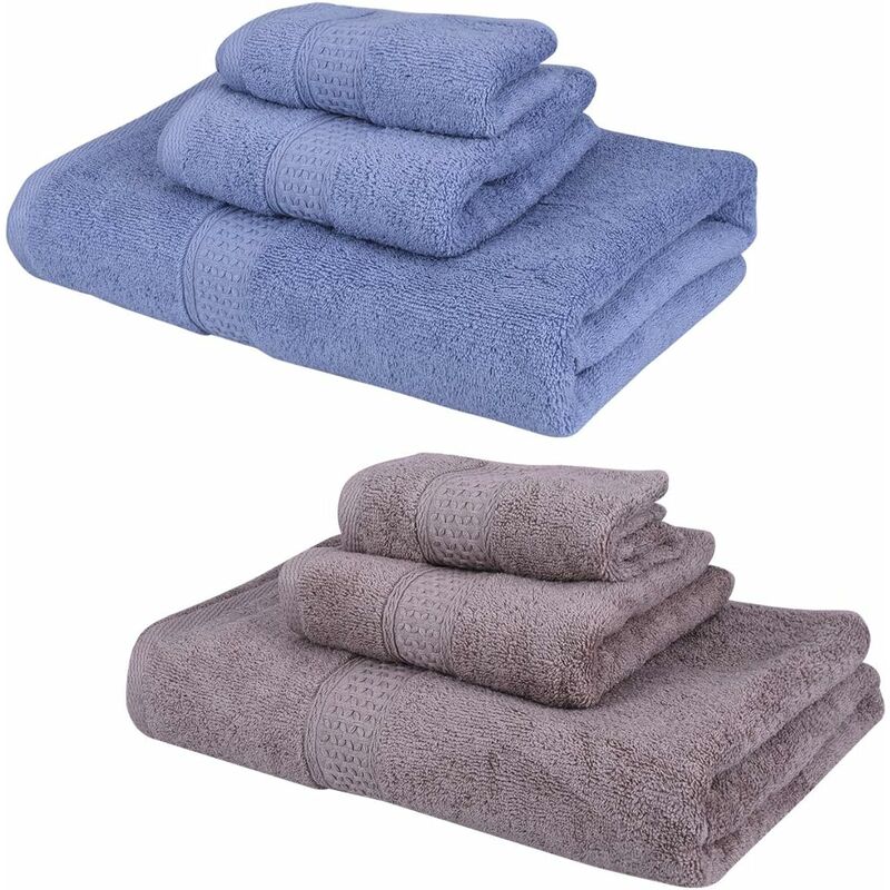 foto del prodotto fortuneville asciugamani set di 6 asciugamani da bagno, 2 asciugamani da bagno, 2 asciugamani e 2 salviette cotone qualit alberghiera, super