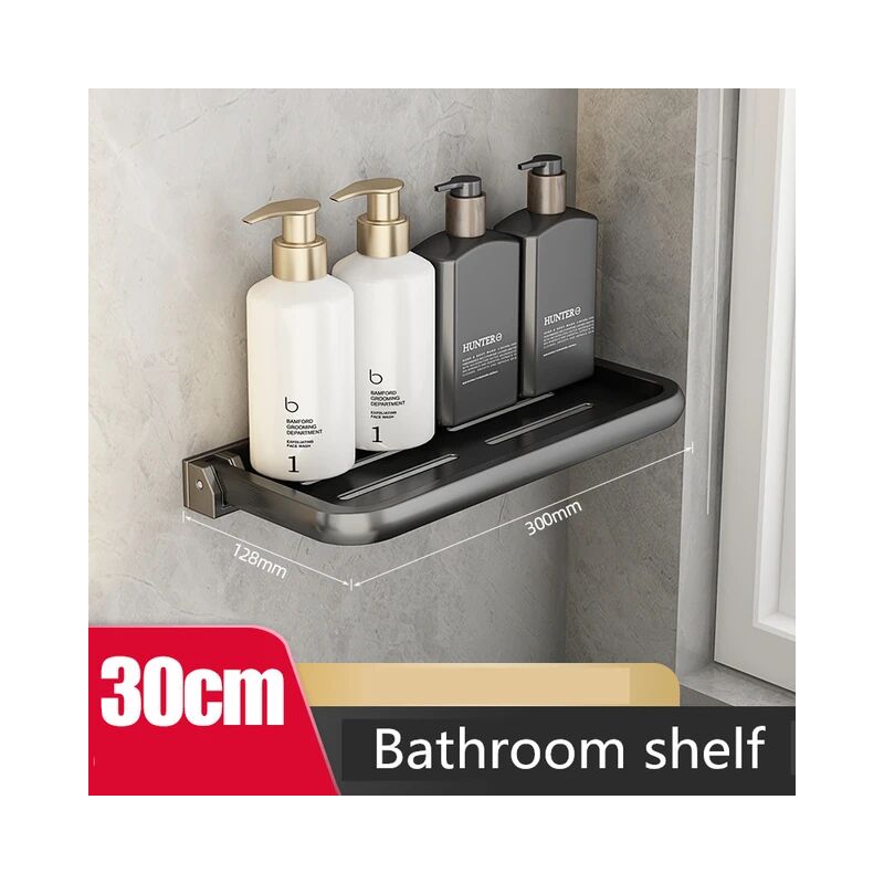 foto del prodotto fortuneville bagno black fold shelf space mensole angolari in alluminio portasciugamani porta shampoo portaoggetti da cucina installazione senza